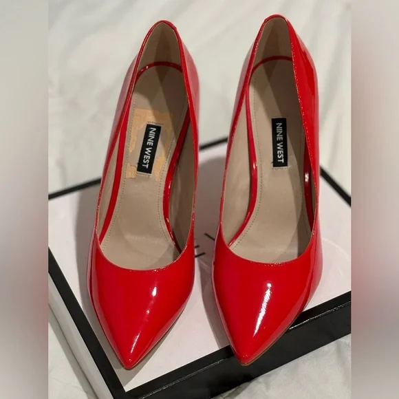 Nine West Vibrant Red Heels - Picture 5 of 6
